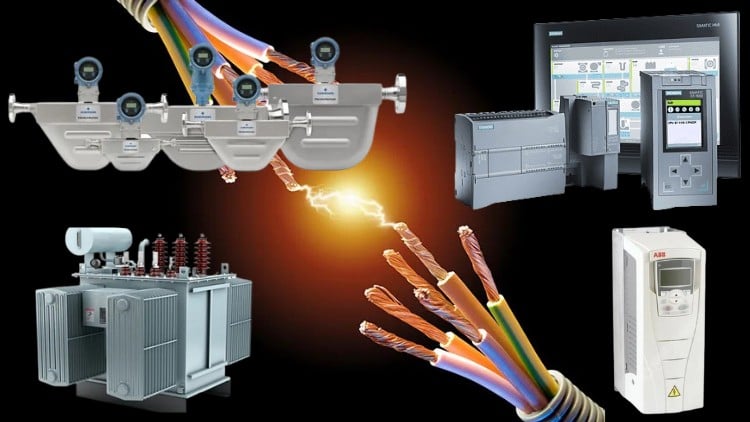 Thiết kế nhà máy hoàn chỉnh với PLC, HMI và thiết bị hiện trường.