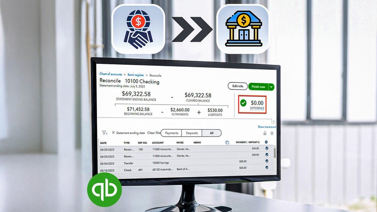 Đối chiếu ngân hàng trên QuickBooks Online, kiểm tra tính chính xác